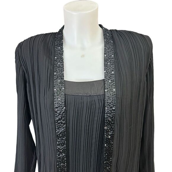Scarlett Nite Woman 2 Piece Beaded & Pleated Cardigan & Tank Set sz 14 W - Picture 2 of 13